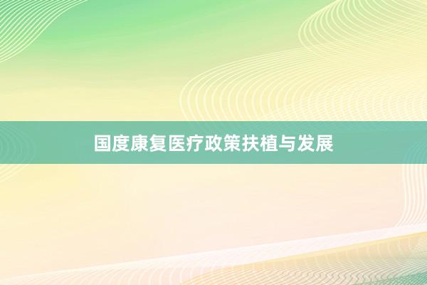 国度康复医疗政策扶植与发展